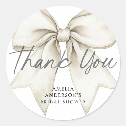 Sie binden das Brautparty des weißen Bowes Runder Aufkleber (Vorderseite)