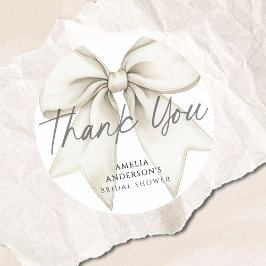 Sie binden das Brautparty des weißen Bowes Runder Aufkleber