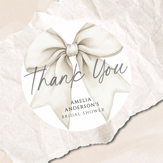 Sie binden das Brautparty des weißen Bowes Runder Aufkleber