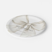 Sie binden das knallweiße Brautparty Pappteller (Schrägansicht)