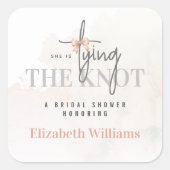 Sie bindet das bekanntermaßen moderne Brautparty-P Quadratischer Aufkleber (Vorderseite)