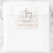 Sie bindet das bekanntermaßen moderne Brautparty-P Quadratischer Aufkleber (Tasche)