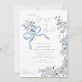 Sie bindet das Brautparty der Blauen Blüte Einladung (Vorderseite)