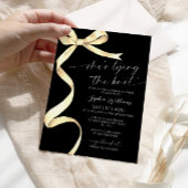 Sie bindet das Brautparty der Goldbube des Knotens Einladung