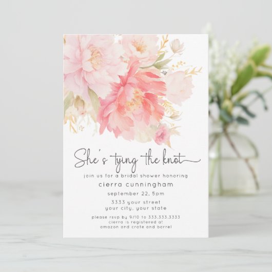 Sie bindet das Brautparty der Knochen Einladung (Stehend Vorderseite)