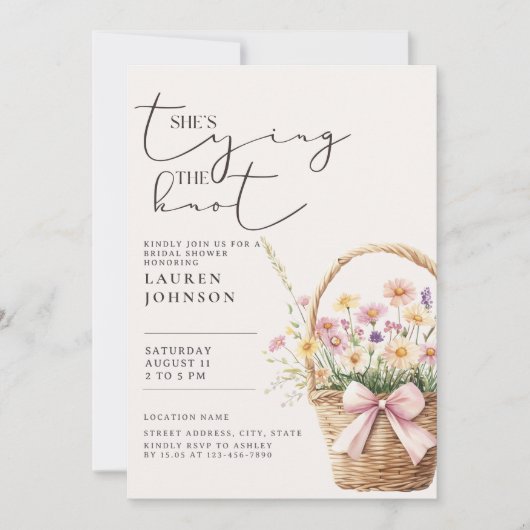 Sie bindet das Brautparty der Knochen-Flora Einladung (Vorderseite)