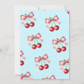 Sie bindet das Brautparty der Knot Coquette Cherry Einladung (Rückseite)