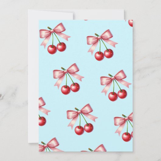 Sie bindet das Brautparty der Knot Coquette Cherry Einladung (Rückseite)