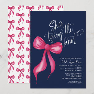 Sie bindet das Brautparty der Knot-Pink-Marine Einladung