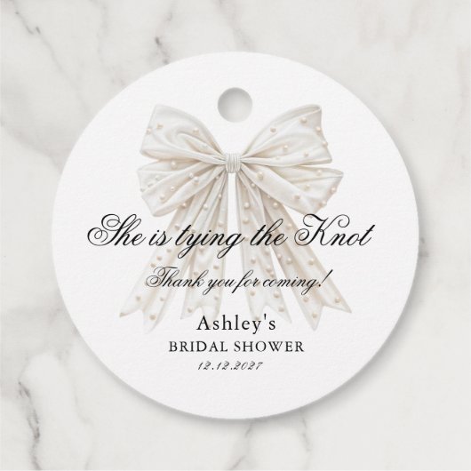 Sie bindet das Brautparty der Perlhühner Geschenkanhänger (Rückseite)