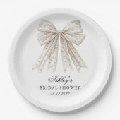 Sie bindet das Brautparty der Perlhühner Pappteller (Vorderseite)