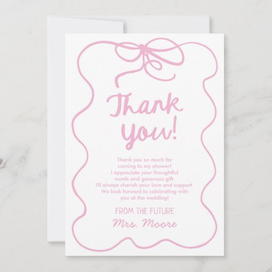 Sie bindet das Brautparty des bekannten Whimsikers Dankeskarte (Vorderseite)