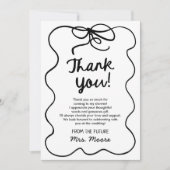 Sie bindet das Brautparty des bekannten Whimsikers Dankeskarte (Vorderseite)