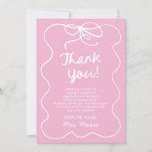 Sie bindet das Brautparty des bekannten Whimsikers Dankeskarte (Vorderseite)