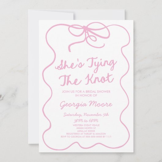 Sie bindet das Brautparty des bekannten Whimsikers Einladung (Vorderseite)