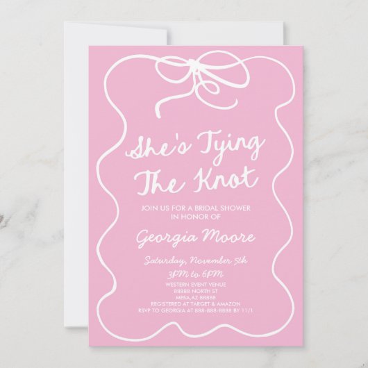 Sie bindet das Brautparty des bekannten Whimsikers Einladung (Vorderseite)