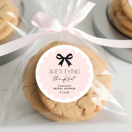 Sie bindet das Brautparty des Knochenknollens Runder Aufkleber