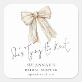 Sie bindet das Brautparty des Knochenkrebs Quadratischer Aufkleber (Vorderseite)