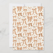 Sie bindet das Brautparty des Knot-Beige-Bows Einladung (Rückseite)