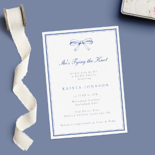Sie bindet das Brautparty des "Knot Blue Bow" Einladung