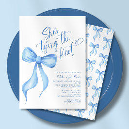 Sie bindet das Brautparty des "Knot Blue Bow" Einladung