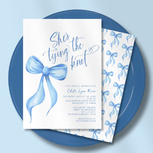 Sie bindet das Brautparty des "Knot Blue Bow" Einladung