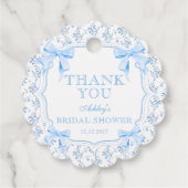 Sie bindet das Brautparty des "Knot Blue Bow" Geschenkanhänger (Rückseite)