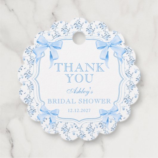 Sie bindet das Brautparty des "Knot Blue Bow" Geschenkanhänger (Rückseite)