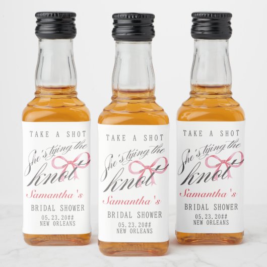 Sie bindet das Brautparty des Knot-Bow-Coquette Alkoholflaschenetikett (Flaschen)