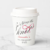 Sie bindet das Brautparty des Knot-Bow-Coquette Pappbecher (Vorderseite)