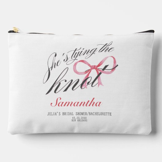Sie bindet das Brautparty des Knot-Bow-Coquette Zubehörtasche (Vorderseite)