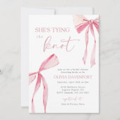 Sie bindet das Brautparty des "Knot Coquette Bow" Einladung (Vorderseite)