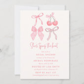 Sie bindet das Brautparty des "Knot Coquette Bow" Einladung (Vorderseite)