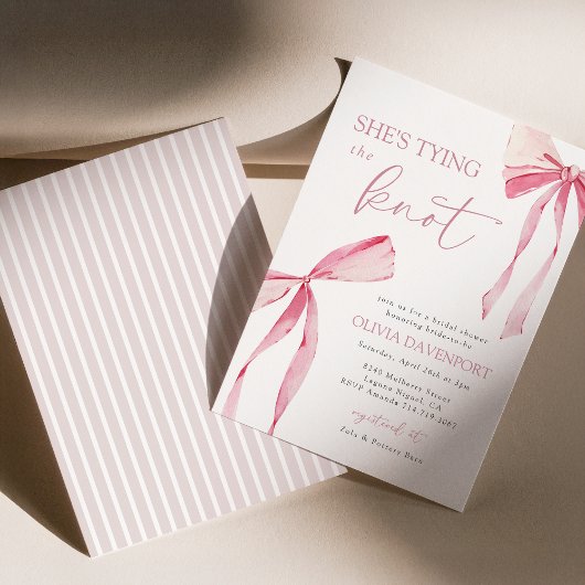 Sie bindet das Brautparty des "Knot Coquette Bow" Einladung