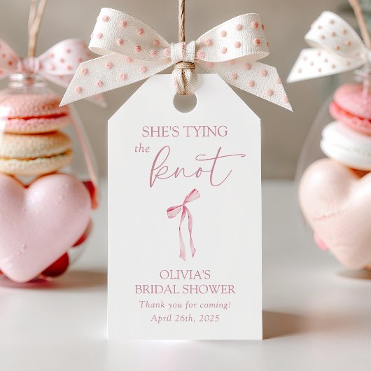 Sie bindet das Brautparty des "Knot Coquette Bow" Geschenkanhänger