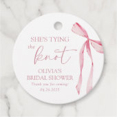 Sie bindet das Brautparty des "Knot Coquette Bow" Geschenkanhänger (Vorderseite)