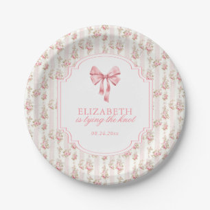 Sie bindet das Brautparty des "Knot Coquette Bow" Pappteller