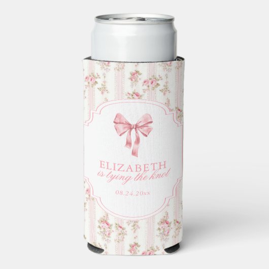 Sie bindet das Brautparty des "Knot Coquette Bow" Selters Dosenkühler (Seltzer Rückseite)