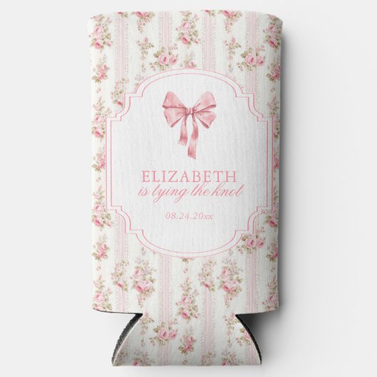 Sie bindet das Brautparty des "Knot Coquette Bow" Selters Dosenkühler (Vorderseite)