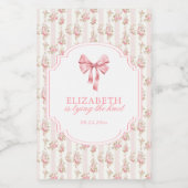 Sie bindet das Brautparty des "Knot Coquette Bow" Weinetikett (Einzelnes Label)