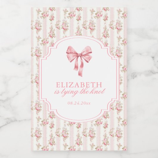 Sie bindet das Brautparty des "Knot Coquette Bow" Weinetikett (Einzelnes Label)