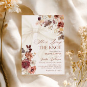 Sie bindet das Brautparty des Knot Fall Floral Bow Einladung