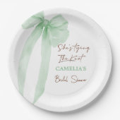 Sie bindet das Brautparty des Knot-Grünen-Bows Pappteller (Vorderseite)