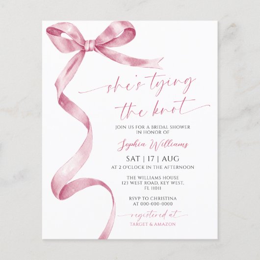 Sie bindet das Brautparty des Knot-Pink-Bows (Vorderseite)