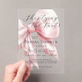 Sie bindet das Brautparty des Knot-Pink-Bows Acryleinladungen (Insitu (Handheld))