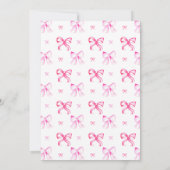 Sie bindet das Brautparty des Knot-Pink-Bows Einladung (Rückseite)