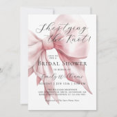 Sie bindet das Brautparty des Knot-Pink-Bows Einladung (Vorderseite)