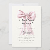 Sie bindet das Brautparty des Knot-Pink-Bows Einladung (Vorderseite)