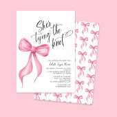 Sie bindet das Brautparty des Knot-Pink-Bows Einladung