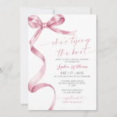 Sie bindet das Brautparty des Knot-Pink-Bows Einladung (Vorderseite)